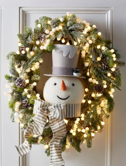 Best The Jolly Christmas Shop Raz 16" Whimsical Snowman Head Christmas Tree Topper 4416350