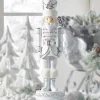 Best The Jolly Christmas Shop Raz 22.75" White And Silver Christmas Nutcracker Decoration 4457662