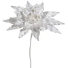 Outlet The Jolly Christmas Shop Raz 19" White Beaded Large Poinsettia Christmas Tree Pick F4448007