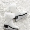 Hot The Jolly Christmas Shop Raz 5.5" White Fur Trim Skates Glass Christmas Ornament 4220921