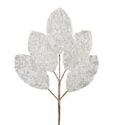 Best The Jolly Christmas Shop Raz 23" White Glitter Magnolia Leaf Christmas Tree Spray F4206774