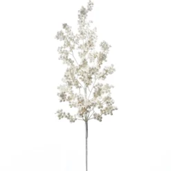 New The Jolly Christmas Shop Raz 32" White Glittered Berry Cluster Christmas Tree Spray F4302392