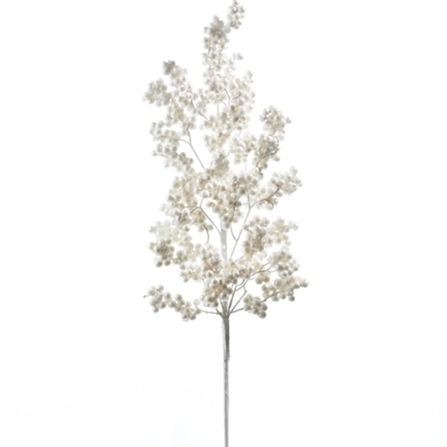 New The Jolly Christmas Shop Raz 32" White Glittered Berry Cluster Christmas Tree Spray F4302392