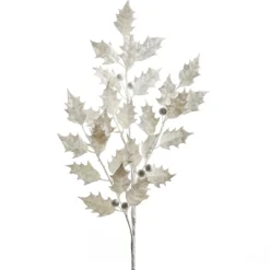 Outlet The Jolly Christmas Shop Raz 29" White Glittered Holly Christmas Tree Spray F4322740