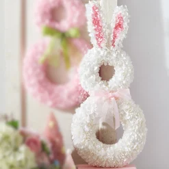 Online The Jolly Christmas Shop Raz 22" White Hydrangea Easter Bunny Wreath W4453341