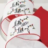 Hot The Jolly Christmas Shop Raz 4" White Lets Get Lit Embroidered Wired Christmas Ribbon R4171862