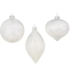 Discount The Jolly Christmas Shop Raz 4" White Matte Crackle Glass Christmas Ornament 4322857