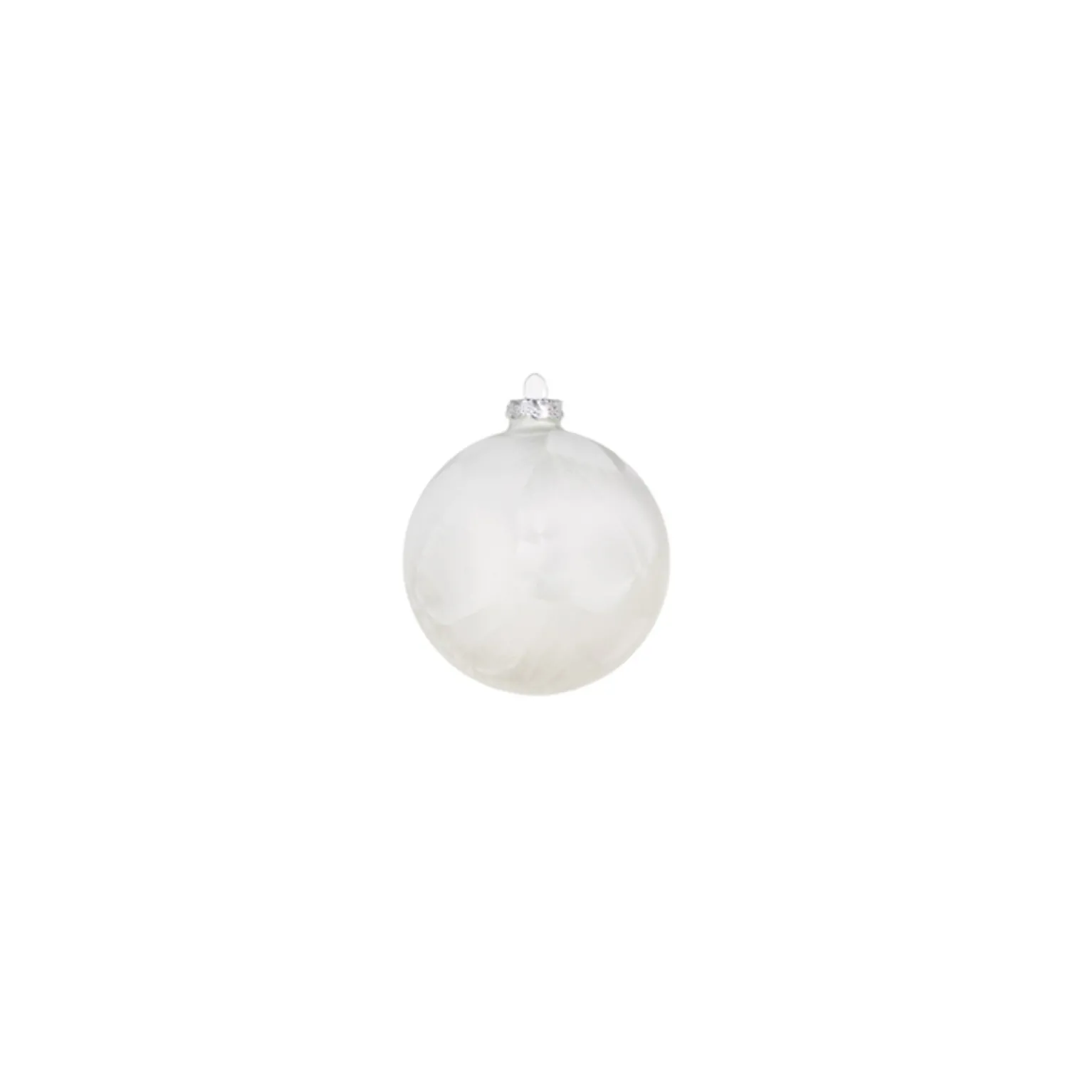 Discount The Jolly Christmas Shop Raz 4" White Matte Crackle Glass Christmas Ornament 4322857
