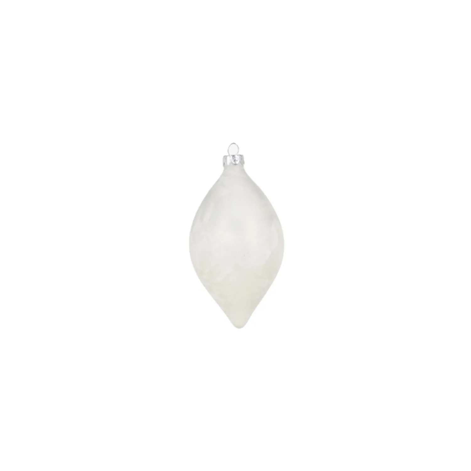 Discount The Jolly Christmas Shop Raz 4" White Matte Crackle Glass Christmas Ornament 4322857