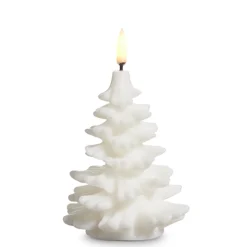The Jolly Christmas Shop Raz 5.5" White Or Ivory Uyuni Christmas Tree Battery Operated Candle With Lighted Flickering Flame
