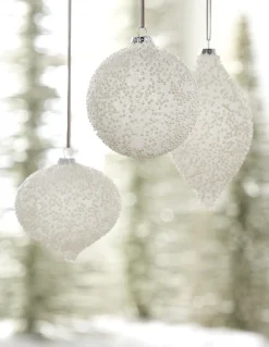 Online The Jolly Christmas Shop Raz 4" White Pearl Glass Christmas Ornament 4222816