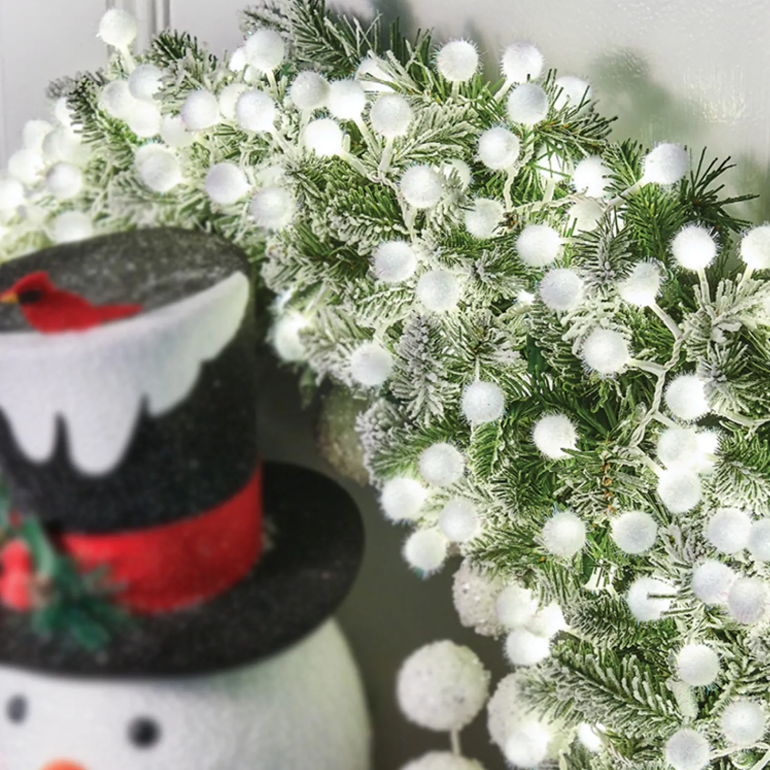 Online The Jolly Christmas Shop Raz 8' White Snowball LED Snake Light Christmas Lights L4037022