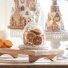 Hot The Jolly Christmas Shop Raz 7" Whitewash Beaded Wooden Tray With Cloche 4424405