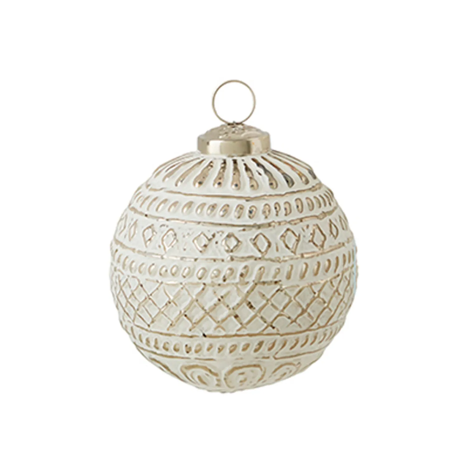 New The Jolly Christmas Shop Raz 4" Whitewashed Mercury Glass Ball Christmas Ornament 4238333