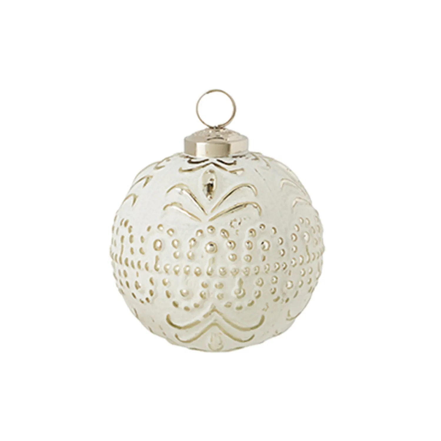 New The Jolly Christmas Shop Raz 4" Whitewashed Mercury Glass Ball Christmas Ornament 4238333