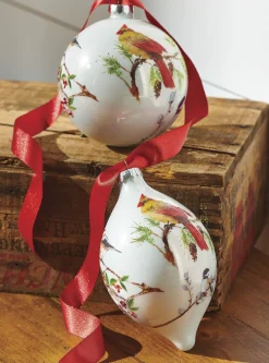 Outlet The Jolly Christmas Shop Raz 4.75" Winter Bird Glass Christmas Ornament 4024608
