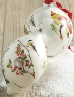Outlet The Jolly Christmas Shop Raz 4.75" Winter Bird Glass Christmas Ornament 4024608
