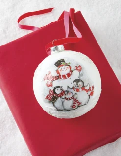Discount The Jolly Christmas Shop Raz 5" Winter Friends Glass Ball Christmas Ornament 4124550