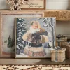 Hot The Jolly Christmas Shop Raz 23.5" Woodland Santa Textured Framed Canvas Wall Art Christmas Decoration 4357355