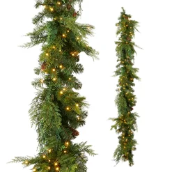 Clearance The Jolly Christmas Shop Raz 6.5' X 14" Pre-Lit Blue Ridge Mountain Pine Real Feel Christmas Garland G4409589
