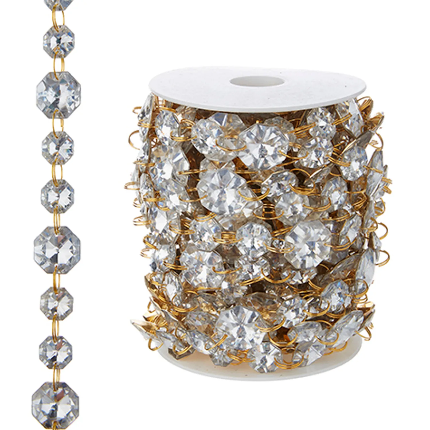 Outlet The Jolly Christmas Shop Raz 10 Yd Gold And Jewel Crystal Christmas Garland G4202292