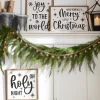 Hot The Jolly Christmas Shop Raz Black And White Wooden Framed Metal Christmas Signs