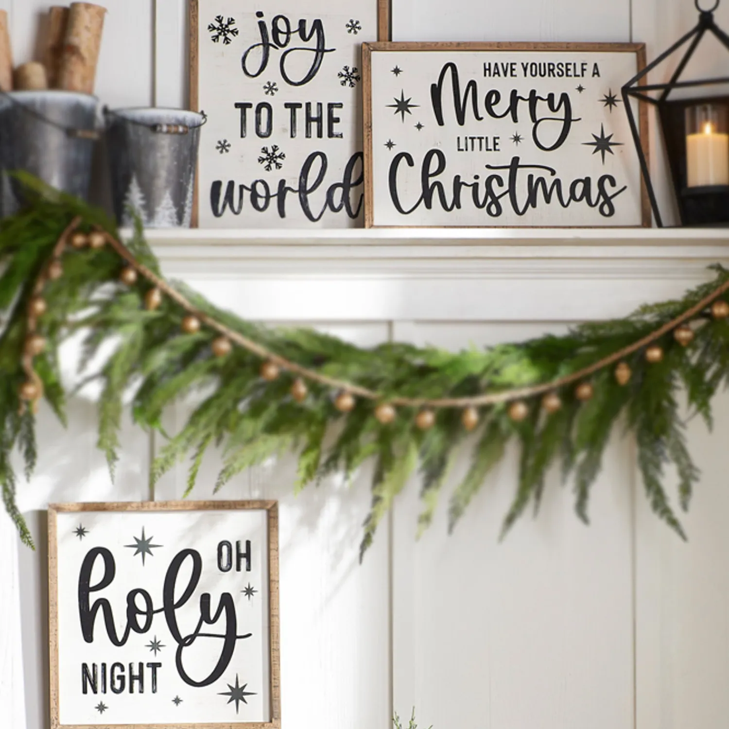 Hot The Jolly Christmas Shop Raz Black And White Wooden Framed Metal Christmas Signs