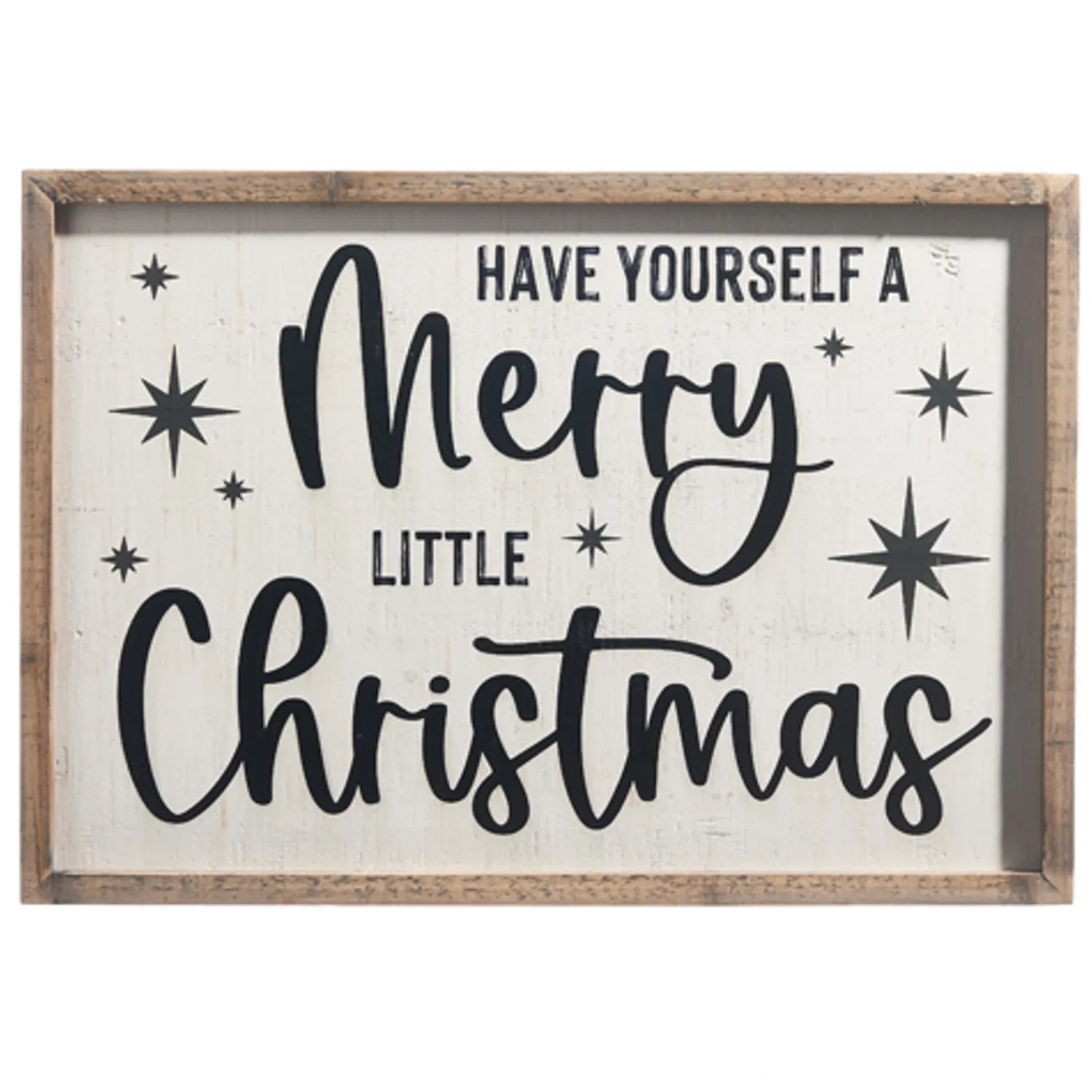 Hot The Jolly Christmas Shop Raz Black And White Wooden Framed Metal Christmas Signs