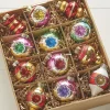 Outlet The Jolly Christmas Shop Raz Box Of 12 3.25" Bright Vintage Glass Christmas Ornaments 4120894