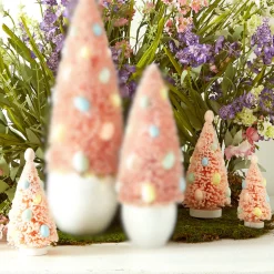 Discount The Jolly Christmas Shop Raz Box Of 3 Pink Bottle Brush Trees With Egg Ornaments 4415510