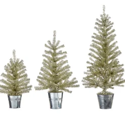 Hot The Jolly Christmas Shop Raz Champagne Tinsel Tree In Galvanized Bucket Christmas Decoration