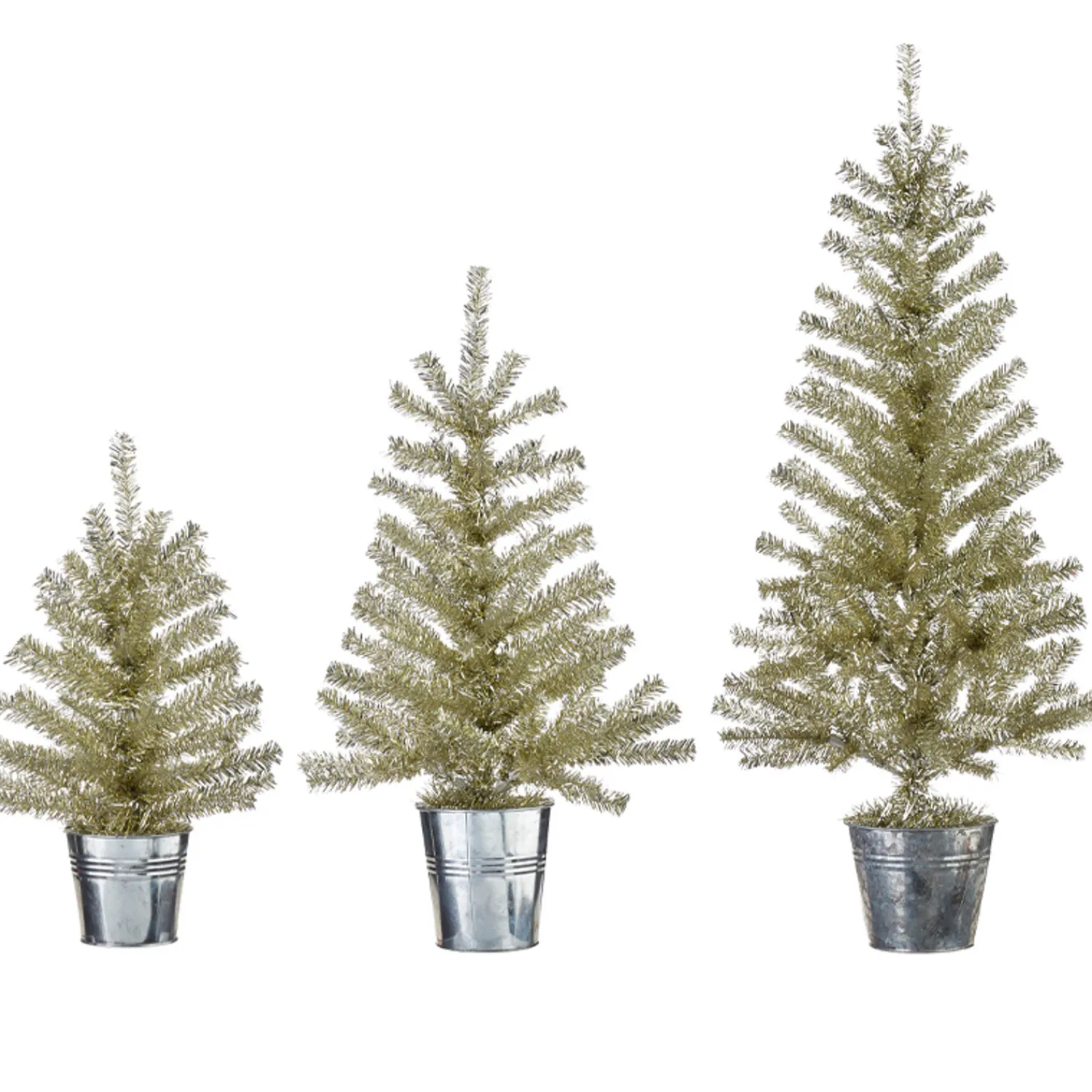 Hot The Jolly Christmas Shop Raz Champagne Tinsel Tree In Galvanized Bucket Christmas Decoration