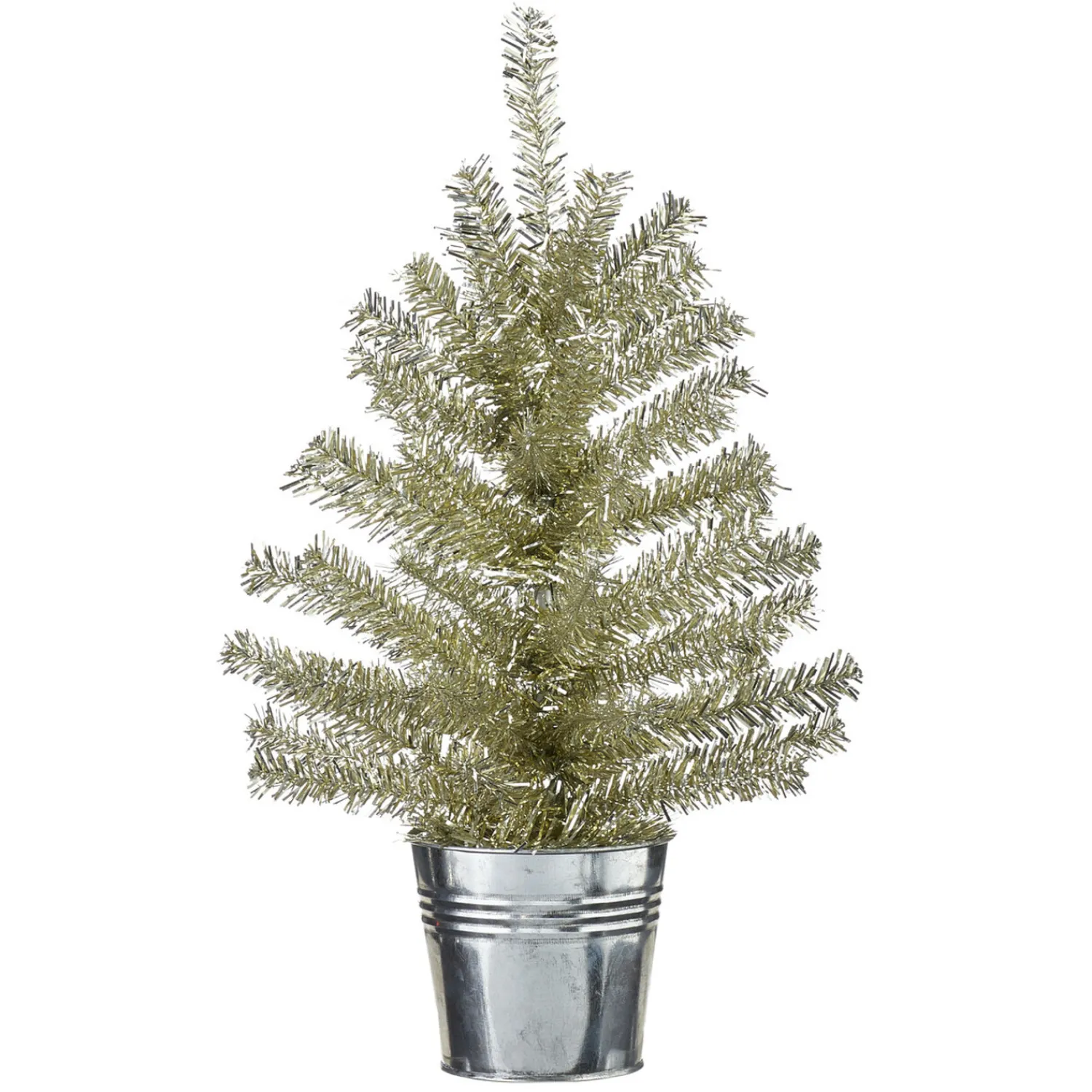 Hot The Jolly Christmas Shop Raz Champagne Tinsel Tree In Galvanized Bucket Christmas Decoration
