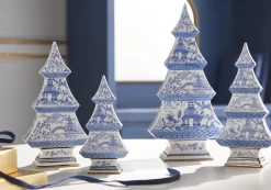 Sale The Jolly Christmas Shop Raz Chinoiserie Delft Blue Christmas Tree Figures