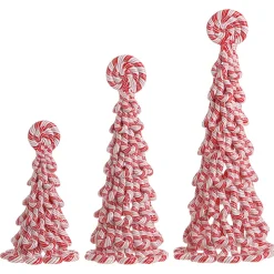 Discount The Jolly Christmas Shop Raz Claydough Peppermint Candy Tree Christmas Figure Set Of 3 3116231