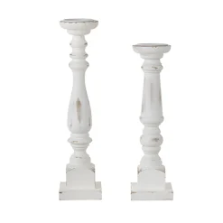 Clearance The Jolly Christmas Shop Raz Distressed White Candle Holder Christmas Decoration 4254202