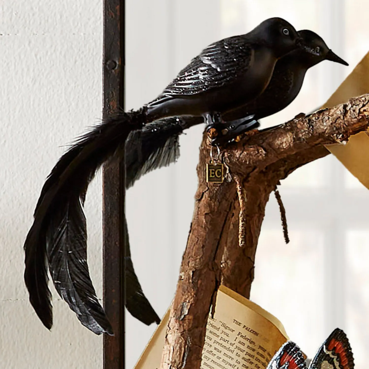 Sale The Jolly Christmas Shop Raz Eric Cortina 10.5" Blackbird Glass Halloween Clip On Ornament 4453119
