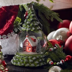 Sale The Jolly Christmas Shop Raz Eric Cortina 7.5" Cabin In The Woods Glass Christmas Ornament 4453172