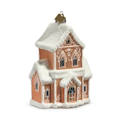 Online The Jolly Christmas Shop Raz Eric Cortina 4.75" Gingerbread Manor House Glass Christmas Ornament 4453128