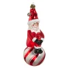 Online The Jolly Christmas Shop Raz Eric Cortina 6" Having A Ball Santa Glass Christmas Ornament 4453134