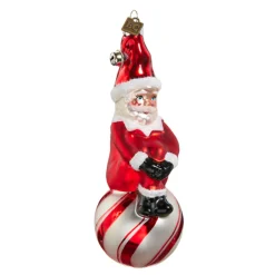 Online The Jolly Christmas Shop Raz Eric Cortina 6" Having A Ball Santa Glass Christmas Ornament 4453134