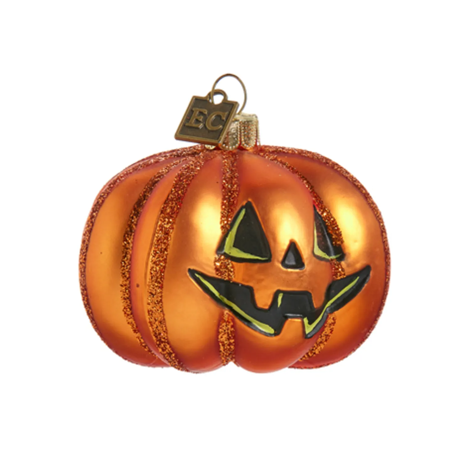 Clearance The Jolly Christmas Shop Raz Eric Cortina 2.75" Jack O Lantern Pumpkin Glass Halloween Ornament 4453117