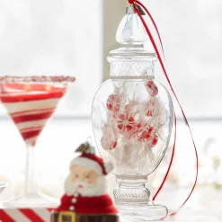Online The Jolly Christmas Shop Raz Eric Cortina 8.25" Large Peppermint Candy Jar Glass Christmas 4453127