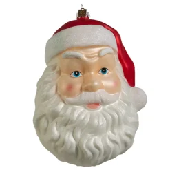 Clearance The Jolly Christmas Shop Raz Eric Cortina 8" Large Santa Face Blow Mold Glass Christmas 4453175