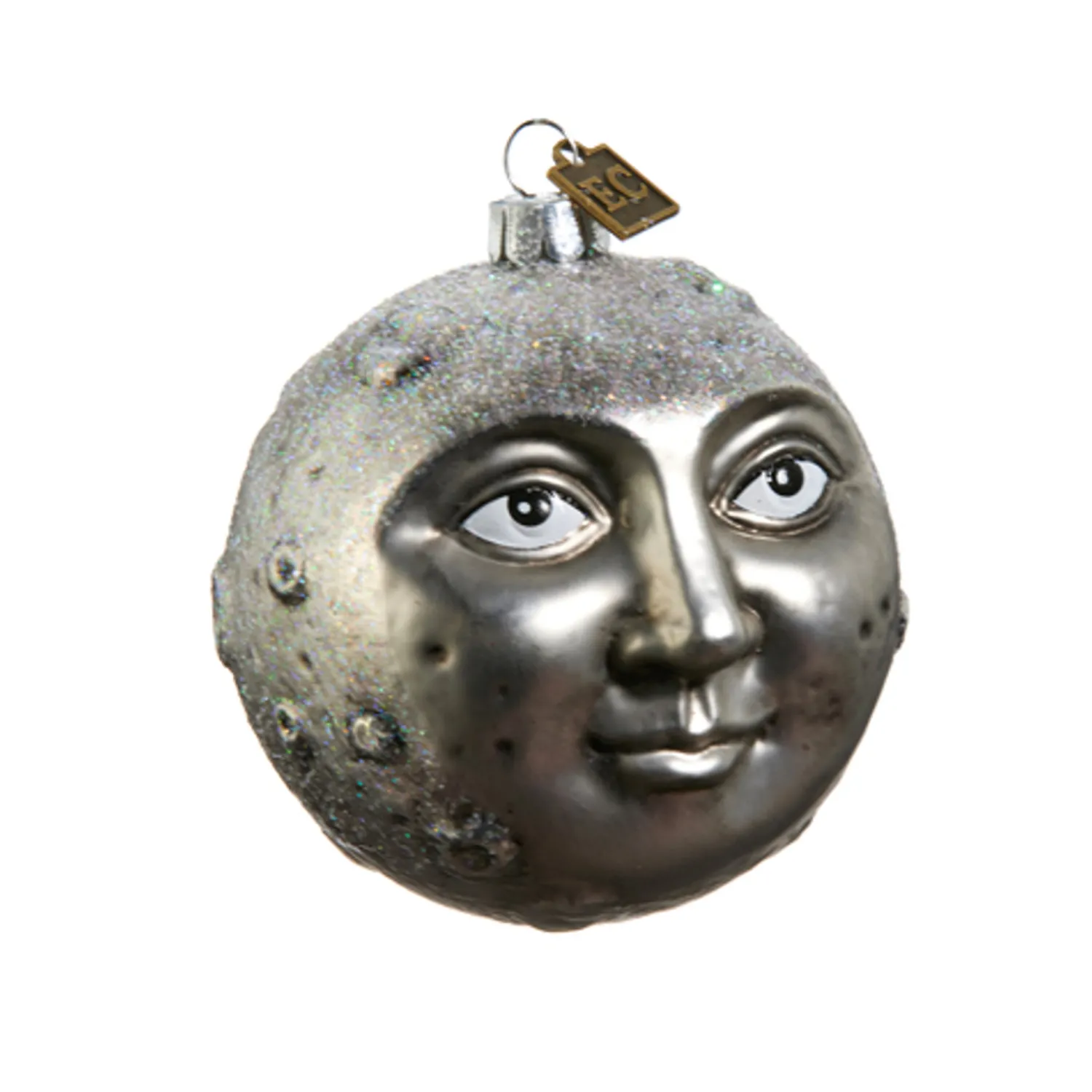 New The Jolly Christmas Shop Raz Eric Cortina 3.25" Man In The Moon Glass Ball Halloween Ornament 4453118