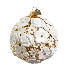 New The Jolly Christmas Shop Raz Eric Cortina 4" Mixed Flower Blossom Ball Glass Christmas Ornament 4453156