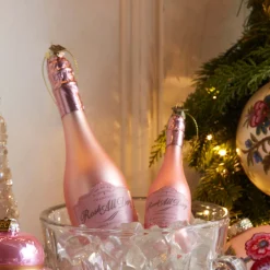 New The Jolly Christmas Shop Raz Eric Cortina 5.75" Or 8.25" Congratulations Pink Champagne Glass Christmas Ornament