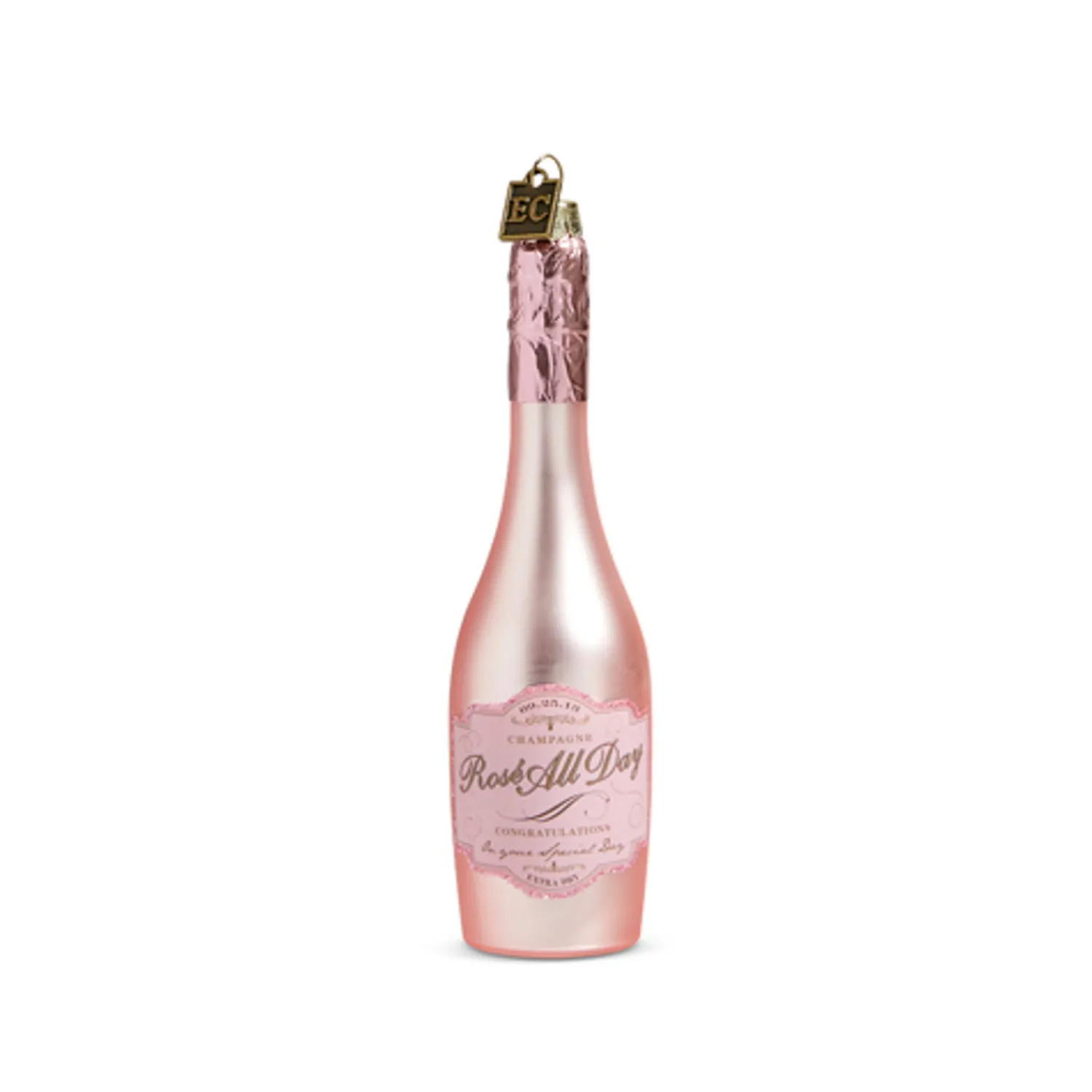 New The Jolly Christmas Shop Raz Eric Cortina 5.75" Or 8.25" Congratulations Pink Champagne Glass Christmas Ornament