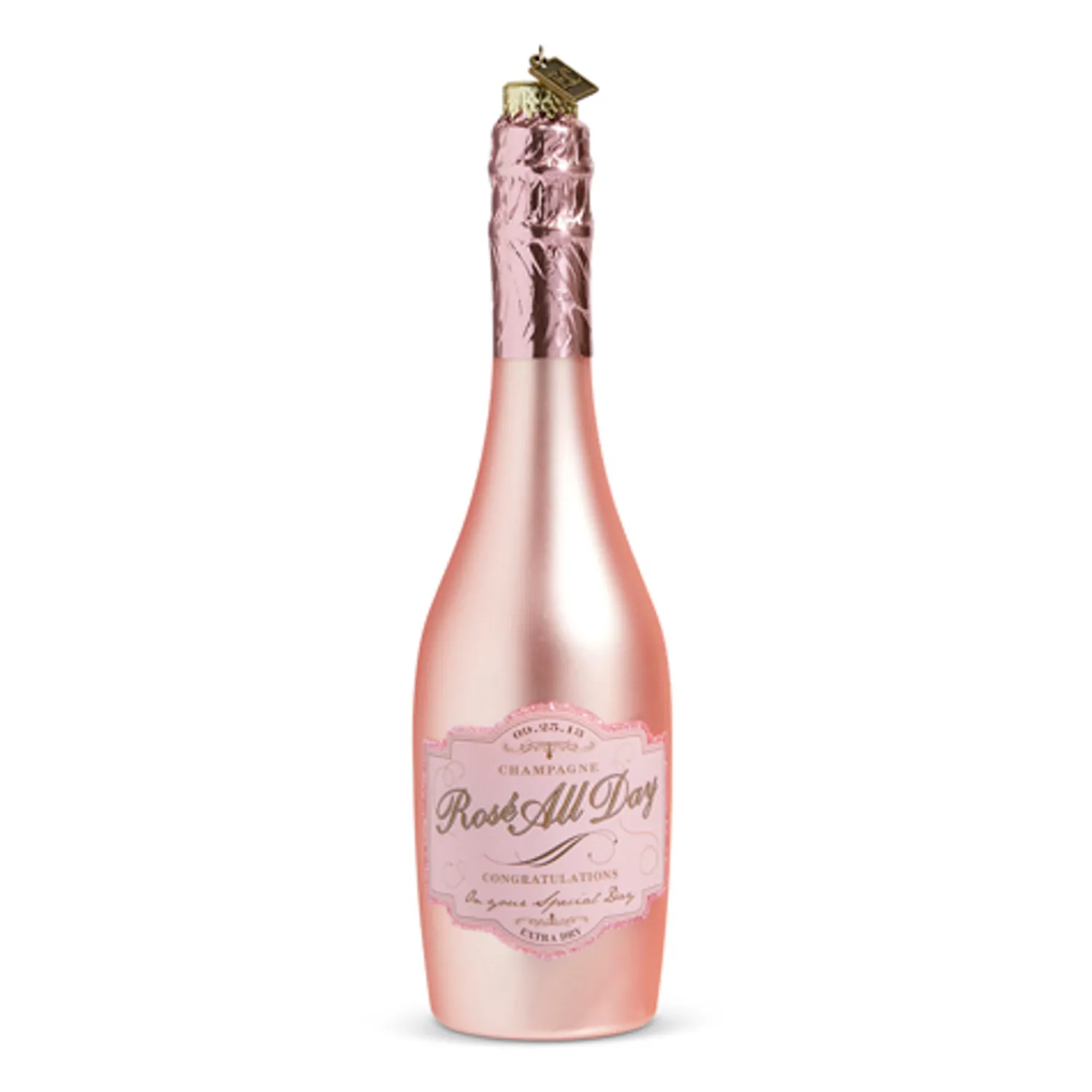New The Jolly Christmas Shop Raz Eric Cortina 5.75" Or 8.25" Congratulations Pink Champagne Glass Christmas Ornament