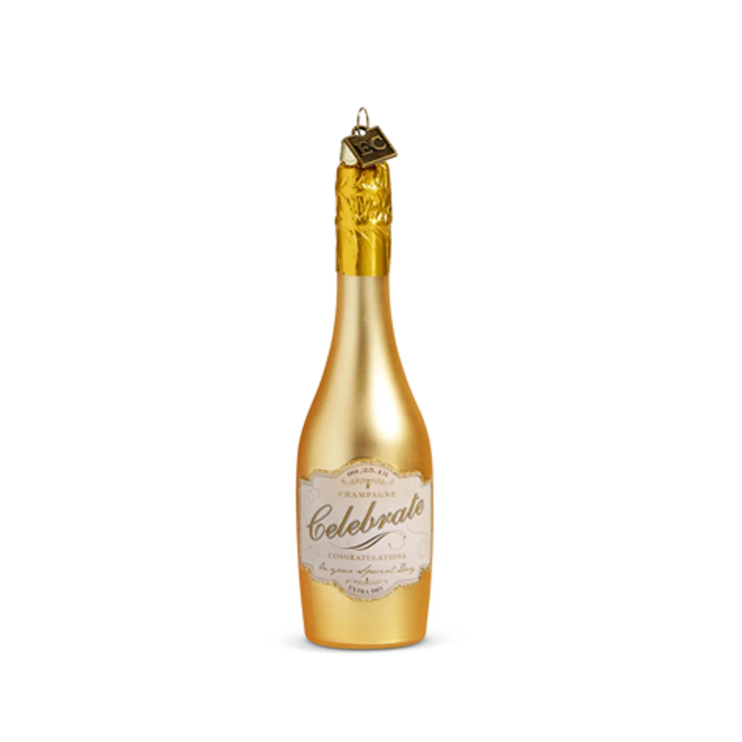 Discount The Jolly Christmas Shop Raz Eric Cortina 5.75" Or 8.25" Congratulations Gold Champagne Glass Christmas Ornament